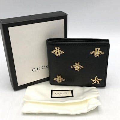 gucci black bee star wallet|Gucci bee wallet women's.